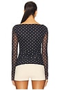 view 3 of 4 Lena Top in Dark Navy & Cream Dot