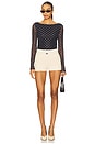 view 4 of 4 Lena Top in Dark Navy & Cream Dot