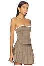 view 2 of 4 Lara Top in Brown Multi Plaid