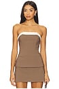 view 1 of 4 Serena Top in Brown & Ivory