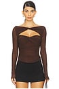 view 1 of 5 Eleanora Bodysuit in Chocolate Brown