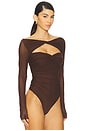 view 3 of 5 Eleanora Bodysuit in Chocolate Brown
