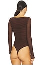 view 4 of 5 Eleanora Bodysuit in Chocolate Brown