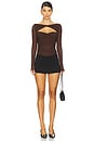 view 5 of 5 Eleanora Bodysuit in Chocolate Brown