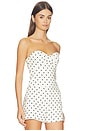 view 2 of 4 Tori Linen Top in Cream & Black Polka Dot