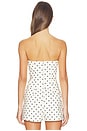view 3 of 4 Tori Linen Top in Cream & Black Polka Dot