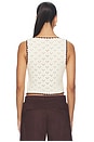 view 3 of 5 Nadyne Tie Front Top in Ivory & Brown
