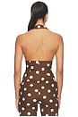 view 3 of 4 Cosette Top in Brown & White Polka Dot