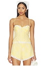 view 1 of 5 Peggy Bustier Top in Yellow & White Check