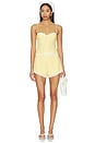 view 4 of 5 Peggy Bustier Top in Yellow & White Check