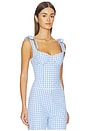 view 2 of 5 Viviana Top in Blue & White Gingham