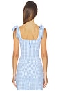 view 3 of 5 Viviana Top in Blue & White Gingham