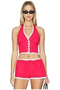 view 1 of 5 Flo Top in Red & White Polka Dot