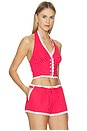 view 2 of 5 Flo Top in Red & White Polka Dot
