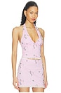 view 2 of 5 Anais Halter Top in Embroidered Pink Stripe