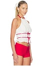 view 2 of 5 Alessia Embroidered Halter Top in White