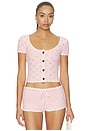 view 1 of 5 Bernadette Short Sleeve Top in Baby Pink