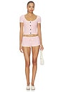 view 4 of 5 Bernadette Short Sleeve Top in Baby Pink