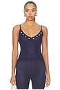 view 1 of 4 Lucassia Textured Embroidered Tank in Navy