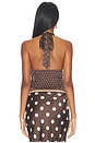 view 4 of 5 Mabel Halter Top in Brown & Cream Polka Dot
