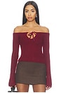 view 1 of 4 Eve Off Shoulder Top in Wine