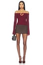 view 5 of 4 Eve Off Shoulder Top in Wine