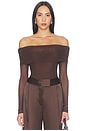 view 1 of 5 Trey Bodysuit in Chocolate Brown