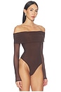 view 4 of 5 Trey Bodysuit in Chocolate Brown