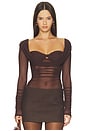 view 1 of 4 Simone Top in Chocolate Brown