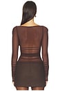 view 4 of 4 Simone Top in Chocolate Brown
