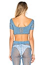 view 3 of 4 TOP CROPPED MAILLE CROCHET HILARY in Dusty Blue