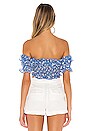view 3 of 4 TOP CROPPED ÉPAULES DÉNUDÉES EVERLY in Blue Ditsy