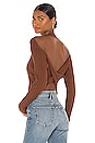 view 1 of 5 Lacie Twist Back Top in Chocolate Brown
