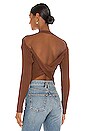 view 4 of 5 Lacie Twist Back Top in Chocolate Brown
