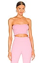view 1 of 4 Cropped Sweetheart Ribbed Tube Top in Baby Pink