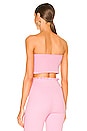 view 3 of 4 Cropped Sweetheart Ribbed Tube Top in Baby Pink