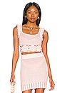 view 1 of 4 Everly Top w/ Crochet Flowers in Light Baby Pink