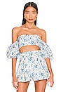 view 1 of 4 Valentina Crop Top in Baroque Blue
