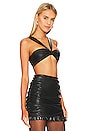 view 2 of 4 Faux Leather Claudia Crop Top in Black