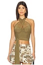 view 1 of 3 Charlize Halter Top in Olive Green