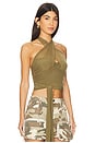 view 2 of 3 Charlize Halter Top in Olive Green