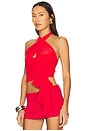 view 2 of 4 Charlize Halter Top in Cherry Red