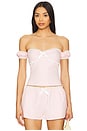 view 1 of 5 Cynthia Top in Pink & White Stripe