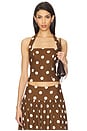 view 1 of 4 Luana Top in Brown & Ivory Dot