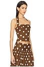 view 2 of 4 Luana Top in Brown & Ivory Dot