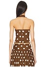 view 3 of 4 Luana Top in Brown & Ivory Dot