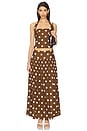 view 4 of 4 Luana Top in Brown & Ivory Dot