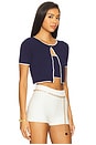 view 3 of 5 CONJUNTO CARDIGAN AMY in Navy & White