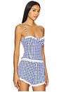 view 2 of 5 Peggy Bustier Top in Blue & White Check
