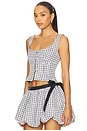 view 2 of 5 Micah Top in Black & White Gingham